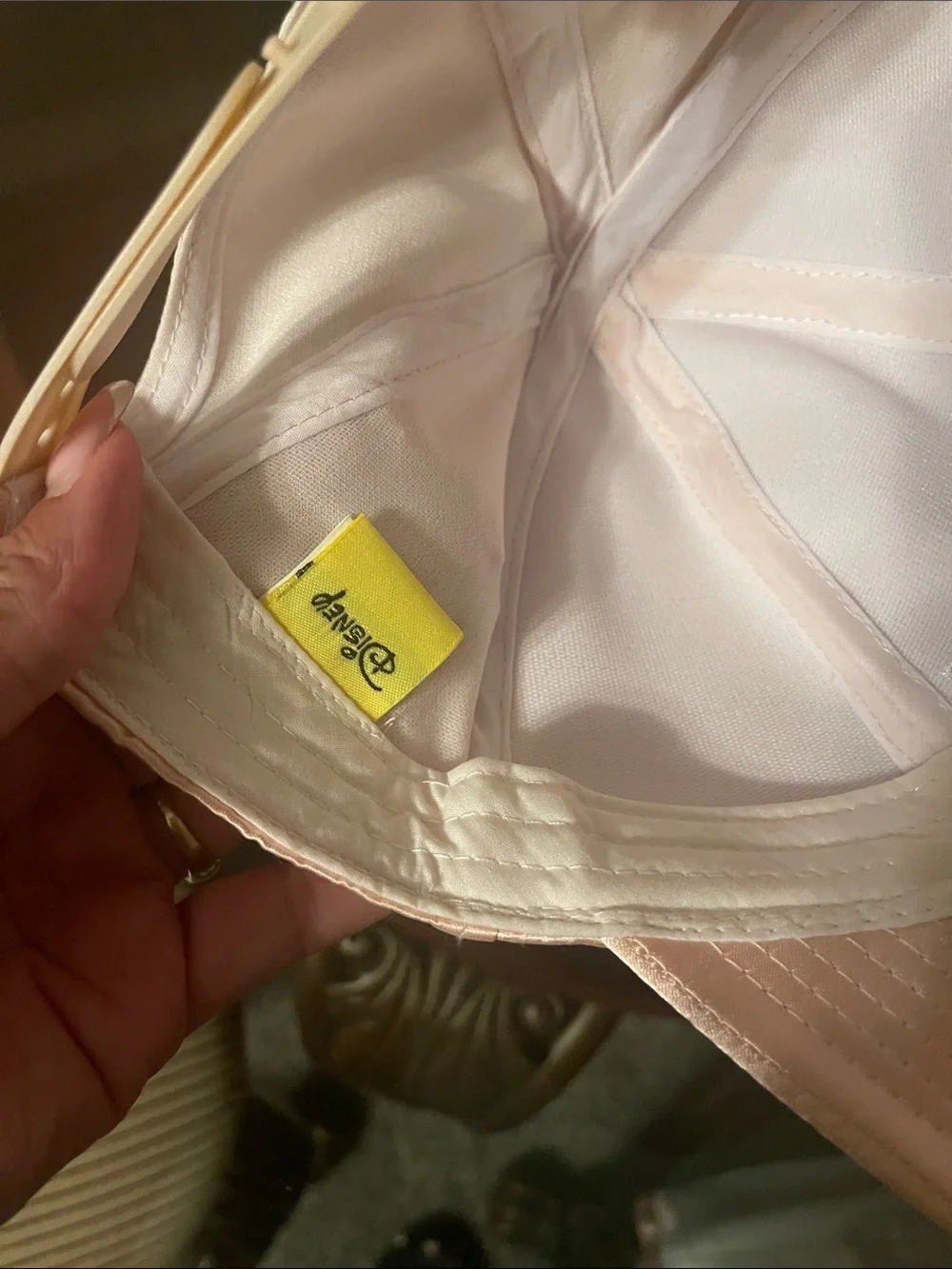 Disney Light Pink Satin Minnie Baseball Cap with Sequin Ears